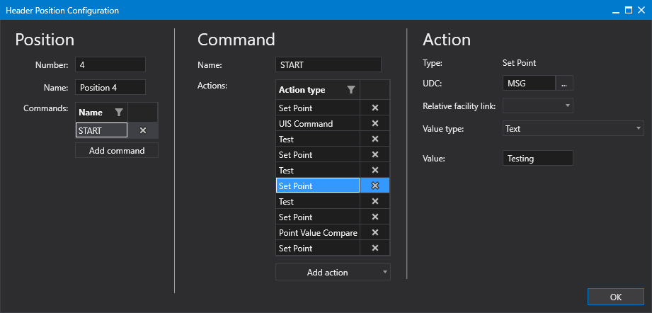 Header Position Configuration Header Position Configuration